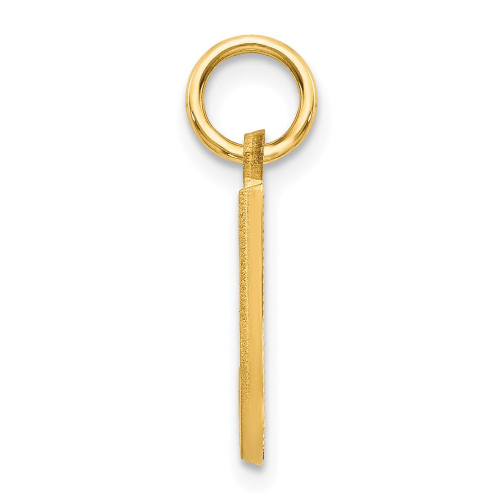 14K Gelbgold 14ky Satiniert Diamantiert Buchstabe J Initiale Charm
