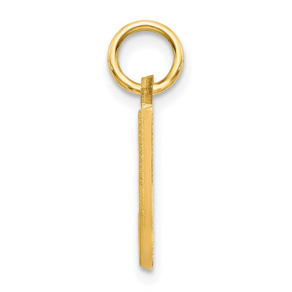 14K Gelbgold 14ky Satiniert Diamantiert Buchstabe J Initiale Charm