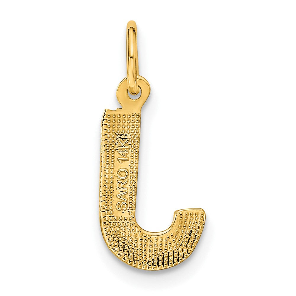 14K Gelbgold 14ky Satiniert Diamantiert Buchstabe J Initiale Charm