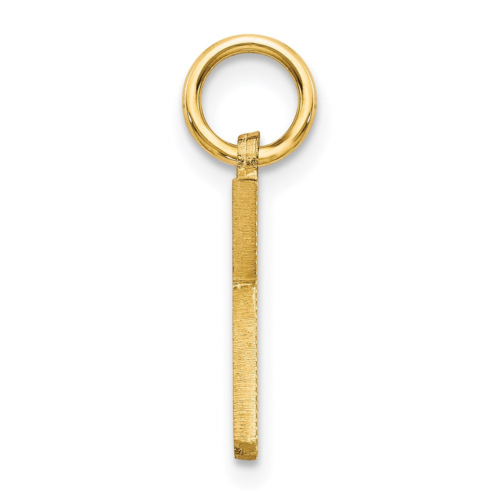 14K Gelbgold 14ky Satiniert Diamantiert Buchstabe K Initiale Charm