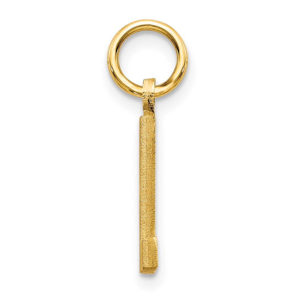 14K Gelbgold 14ky Satiniert Diamantiert Buchstabe L Initiale Charm