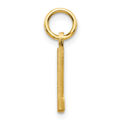 14K Gelbgold 14ky Satiniert Diamantiert Buchstabe L Initiale Charm