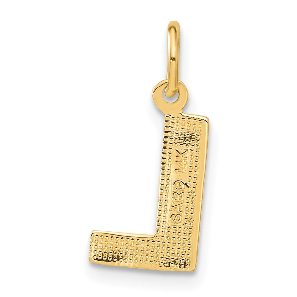 14K Gelbgold 14ky Satiniert Diamantiert Buchstabe L Initiale Charm