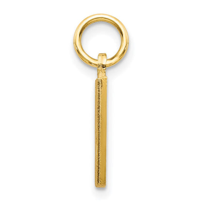 14K Gelbgold Satin diamantgeschliffener Buchstabe M Initial-Charm