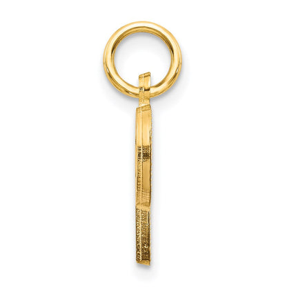 14K Gelbgold 14ky Satiniert Diamantiert Buchstabe P Initiale Charm