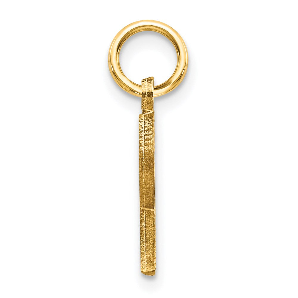 14K Gelbgold 14ky Satiniert Diamantiert Buchstabe R Initiale Charm