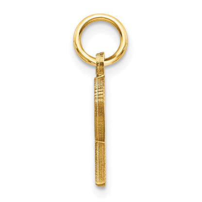 14K Gelbgold 14ky Satiniert Diamantiert Buchstabe R Initiale Charm