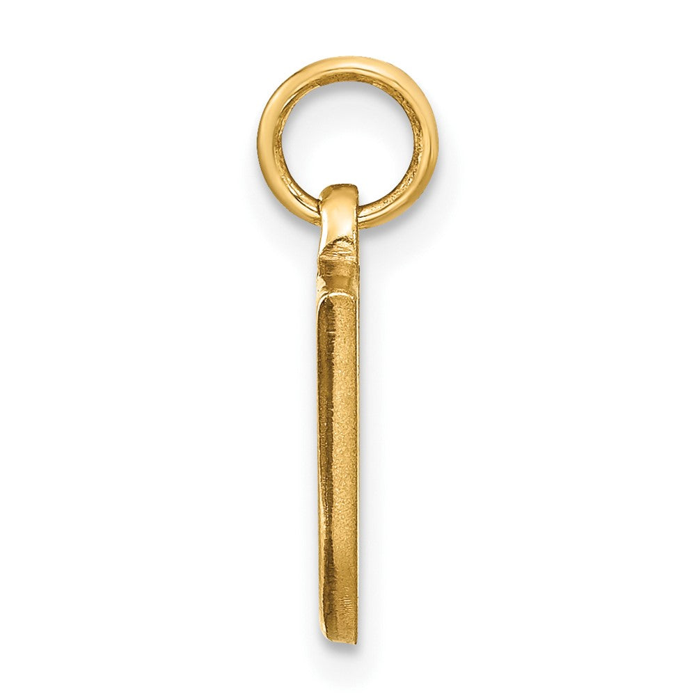 14K Gelbgold Satin Diamantgeschliffener Buchstabe U Initial-Charm