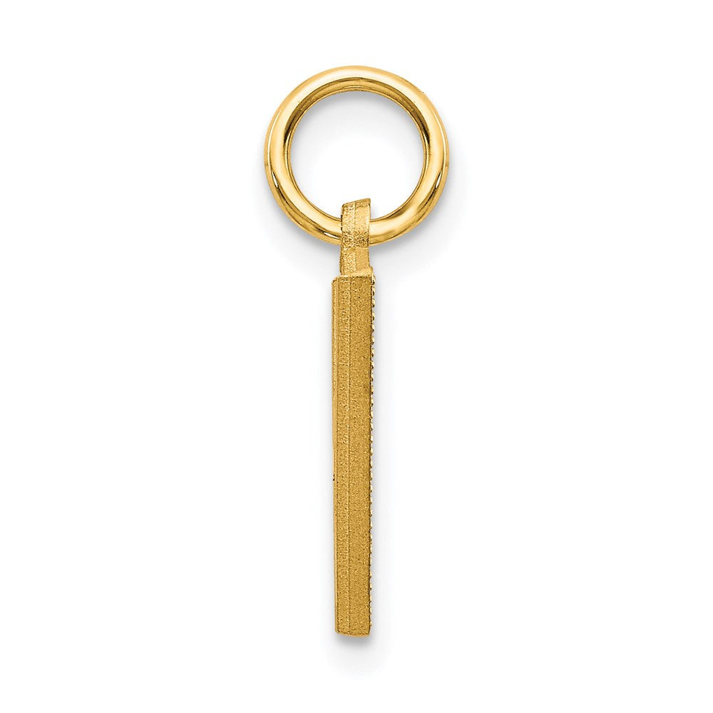 14K Gelbgold 14ky Satiniert Diamantiert Buchstabe V Initiale Charm