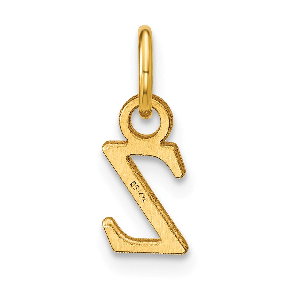 14K Gelbgold Satiniert Diamantiert Buchstabe Z Initiale Charm