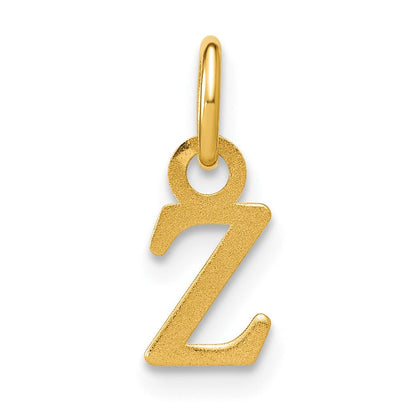 14K Gelbgold Satiniert Diamantiert Buchstabe Z Initiale Charm