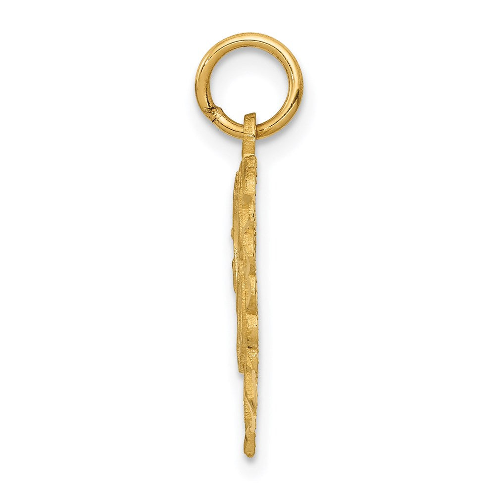 14K Gelbgold Herz Buchstabe A Charm