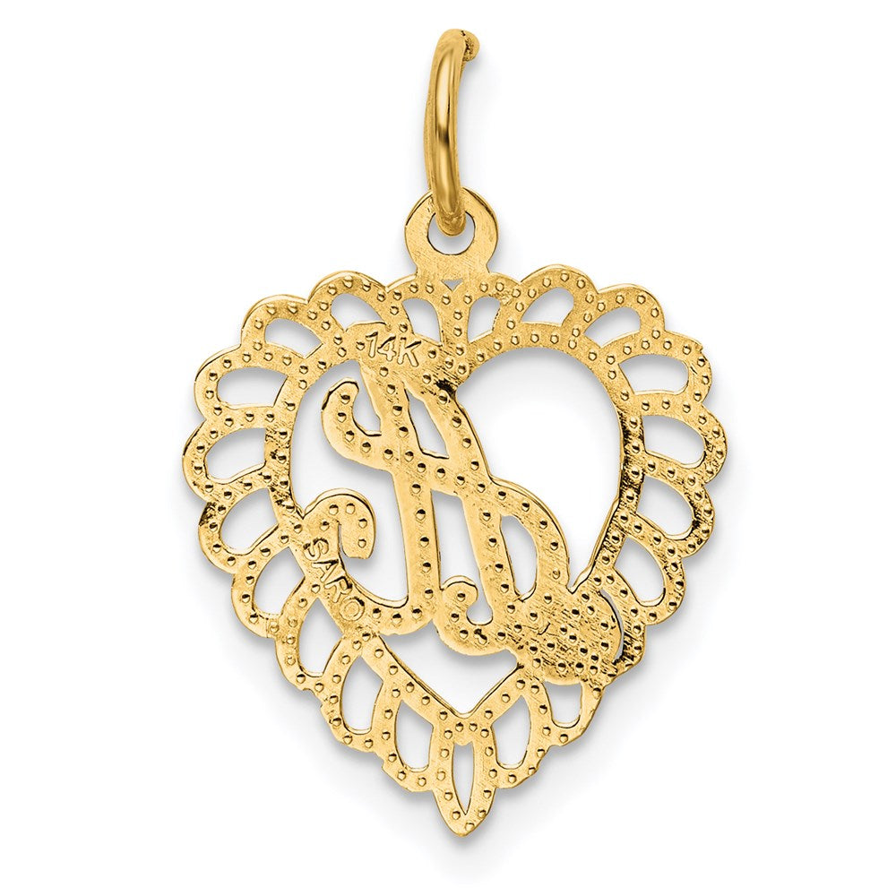 14K Gelbgold Herz Buchstabe A Charm