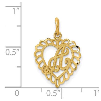 14K Gelbgold Herz Buchstabe A Charm