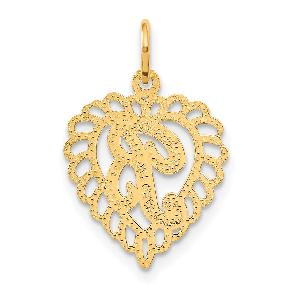 14K Gelbgold Herz Buchstabe B Charm
