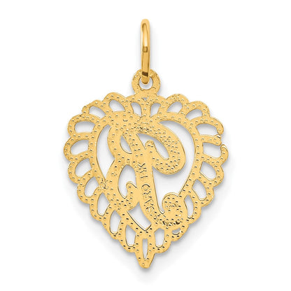 14K Gelbgold Herz Buchstabe B Charm