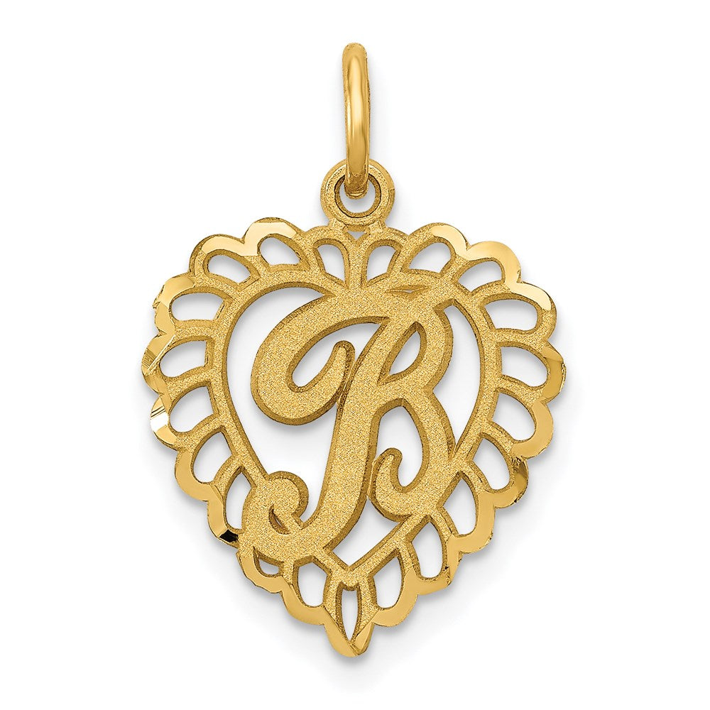 14K Gelbgold Herz Buchstabe B Charm