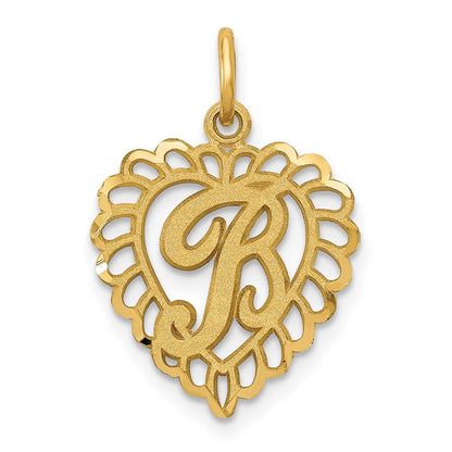 14K Gelbgold Herz Buchstabe B Charm