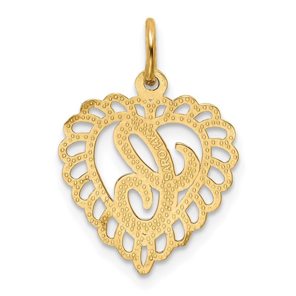 14K Gelbgold Herz Buchstabe C Charm