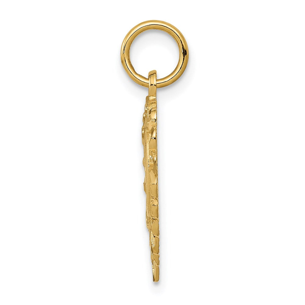 14K Gelbgold Herz Buchstabe D Charm