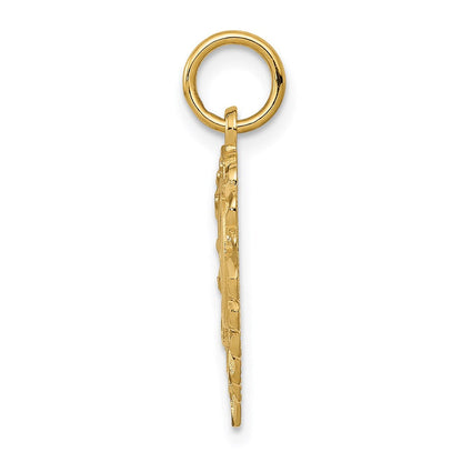 14K Gelbgold Herz Buchstabe D Charm