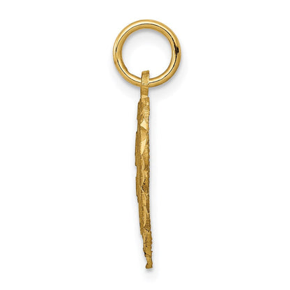14K Gelbgold Herz Buchstabe E Charm