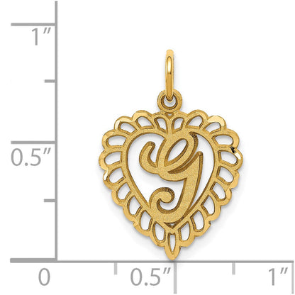 14K Gelbgold Herz Buchstabe G Charm