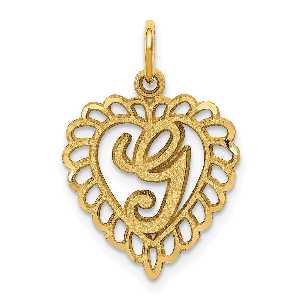 14K Gelbgold Herz Buchstabe G Charm
