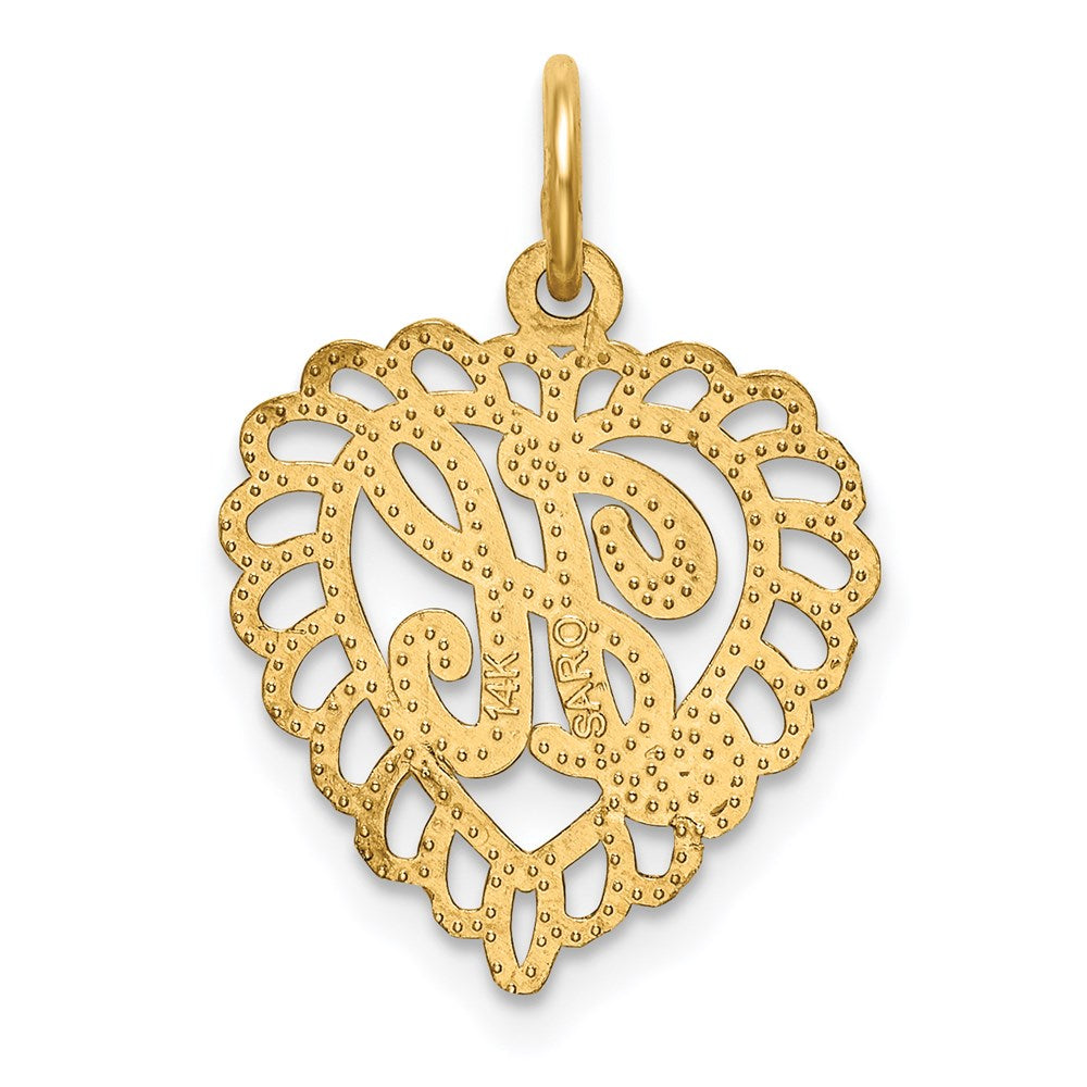 14K Gelbgold Herz Buchstabe H Charm