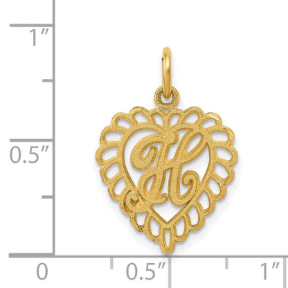 14K Gelbgold Herz Buchstabe H Charm