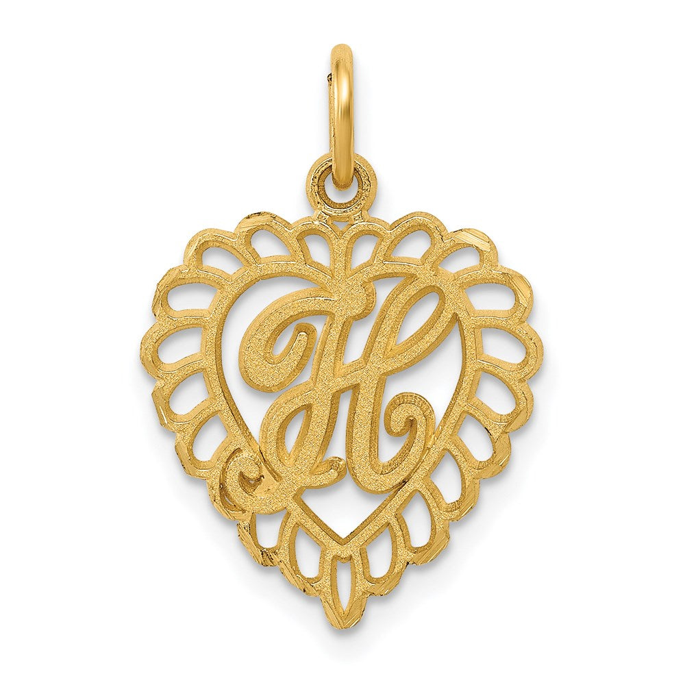 14K Gelbgold Herz Buchstabe H Charm