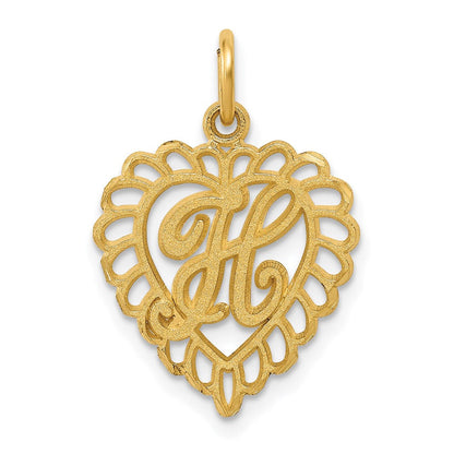 14K Gelbgold Herz Buchstabe H Charm