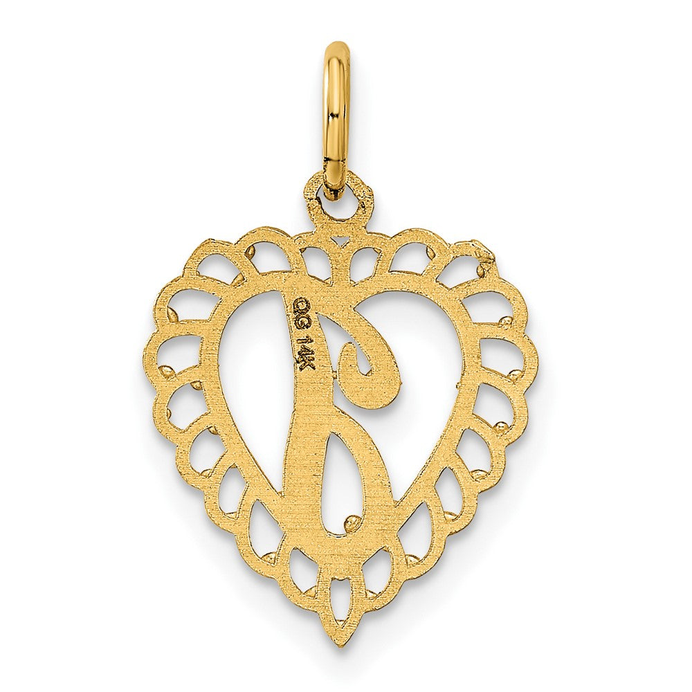 14K Gelbgold Herz Buchstabe J Charm