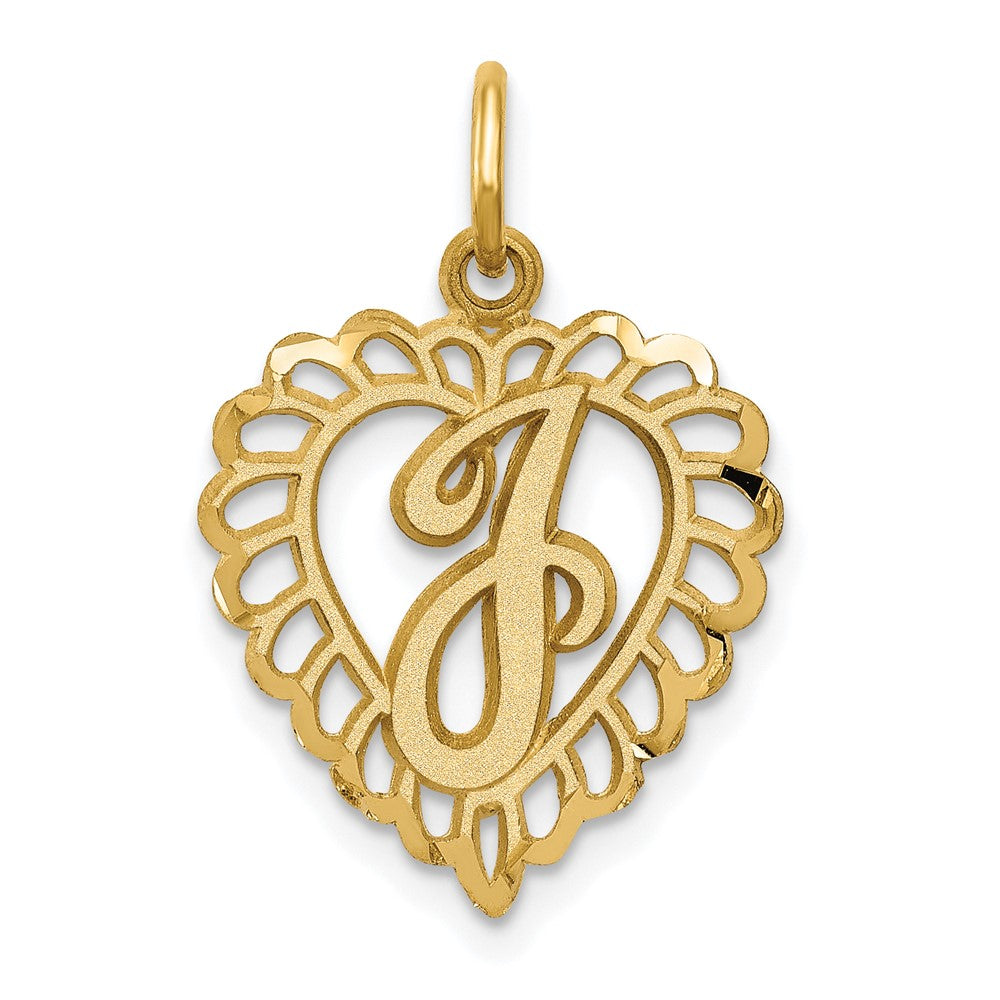 14K Gelbgold Herz Buchstabe J Charm