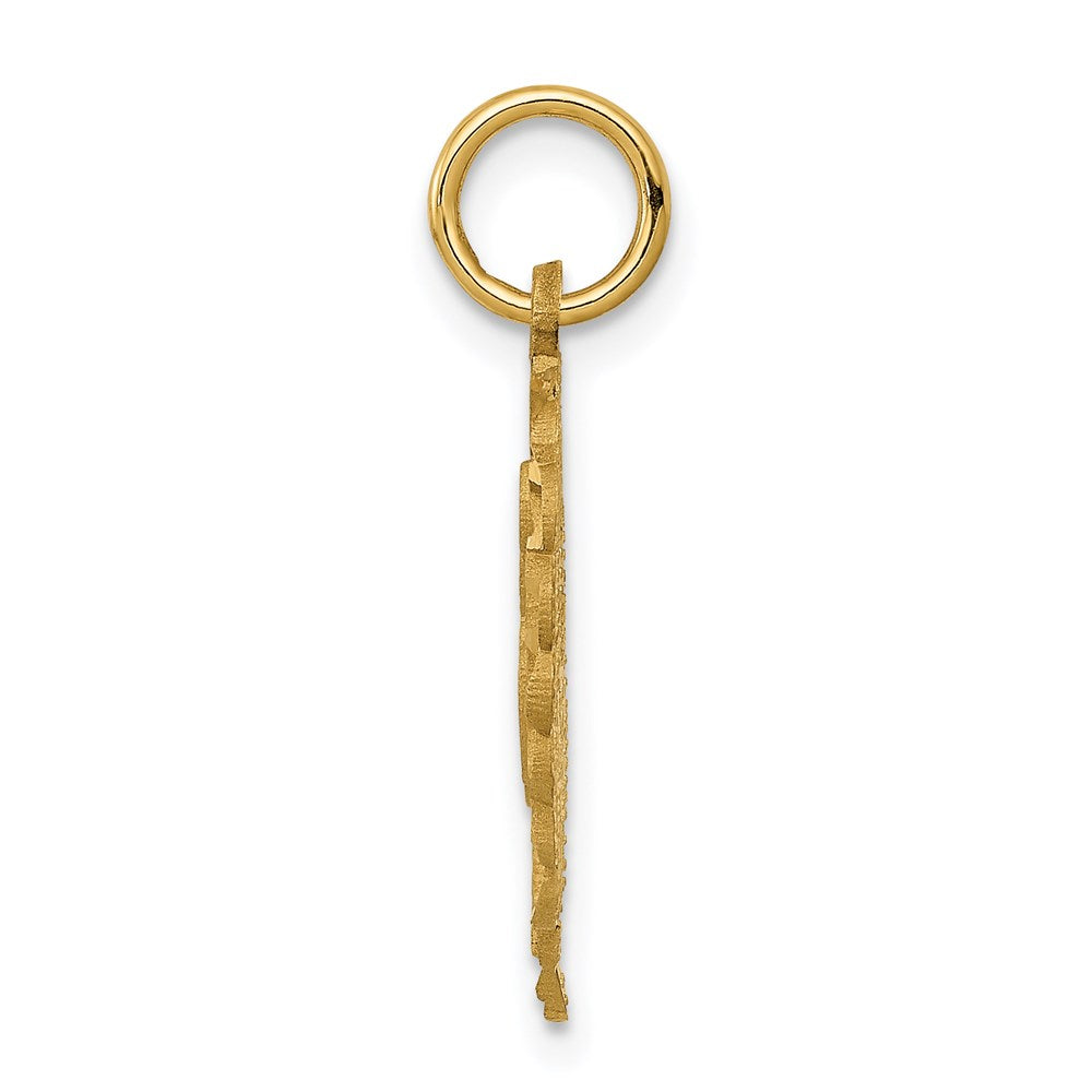 14K Gelbgold Herz Buchstabe K Charm