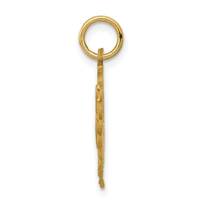 14K Gelbgold Herz Buchstabe K Charm