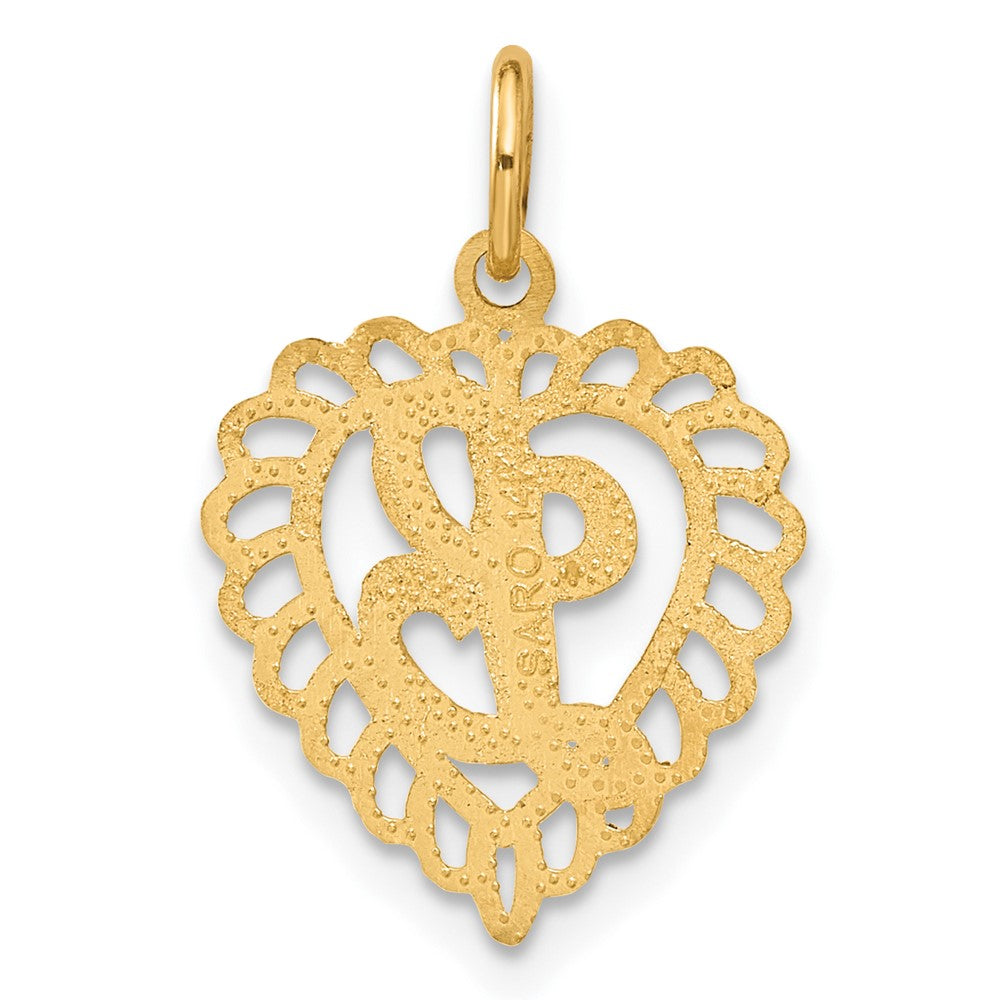 14K Gelbgold Herz Buchstabe L Charm