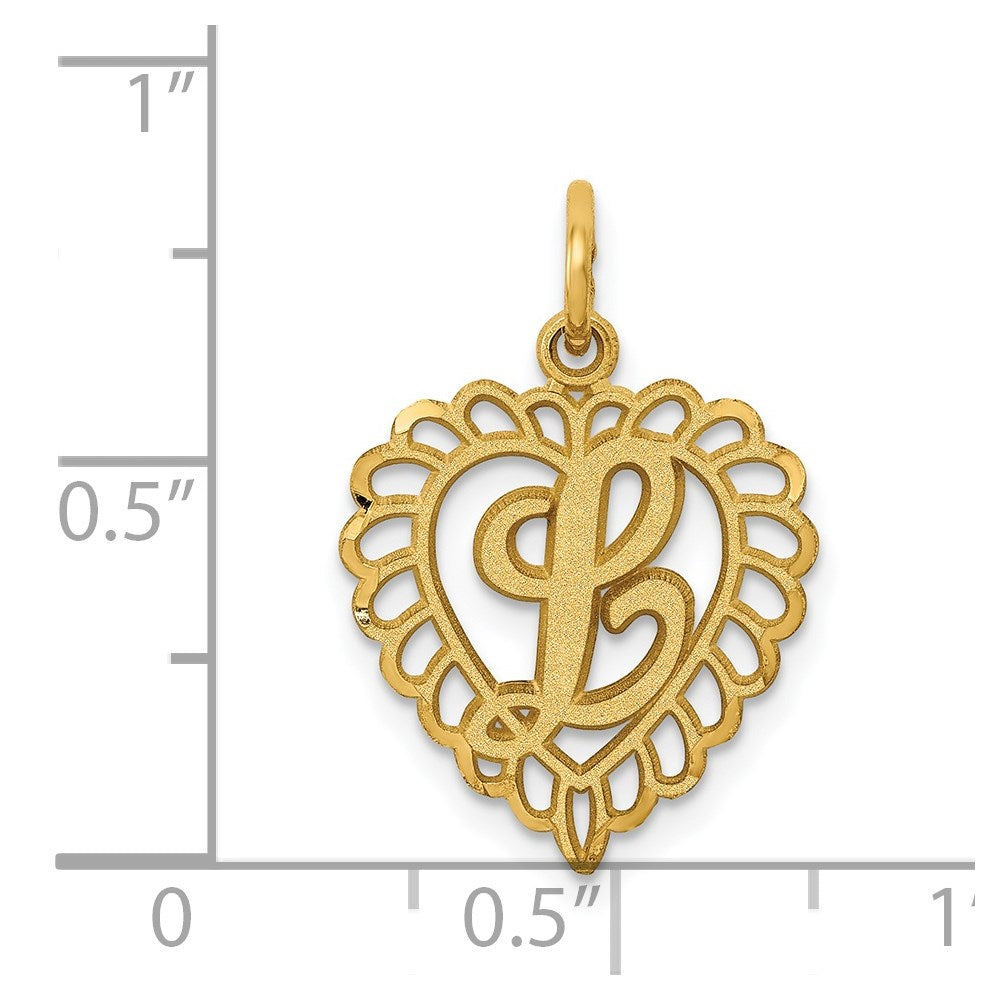 14K Gelbgold Herz Buchstabe L Charm