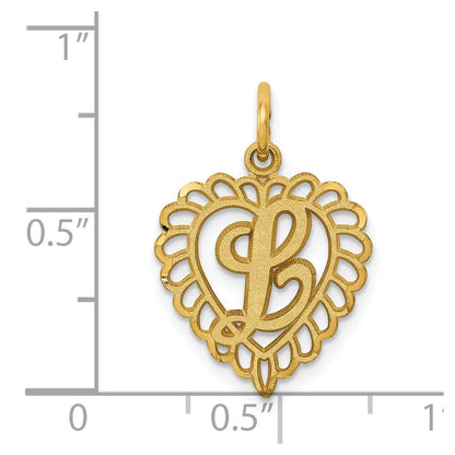 14K Gelbgold Herz Buchstabe L Charm