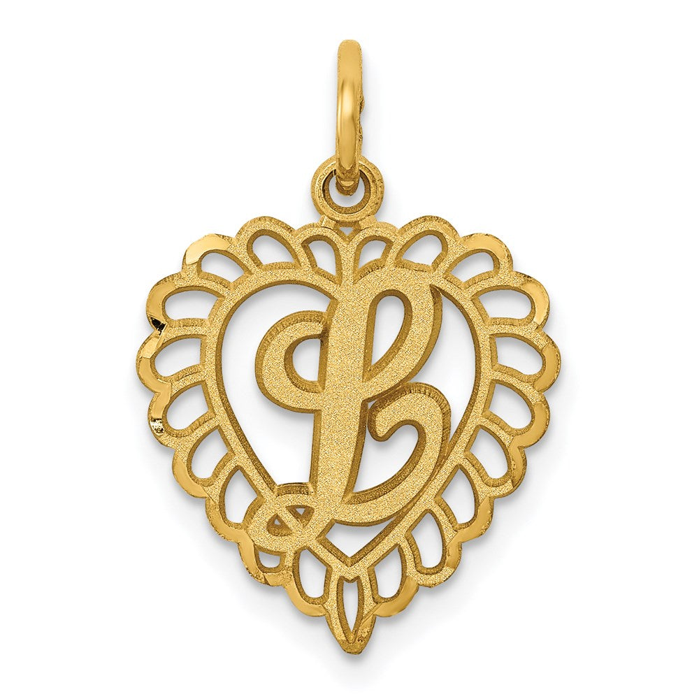 14K Gelbgold Herz Buchstabe L Charm