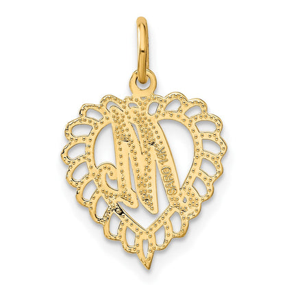 14K Gelbgold Herz Buchstabe M Charm