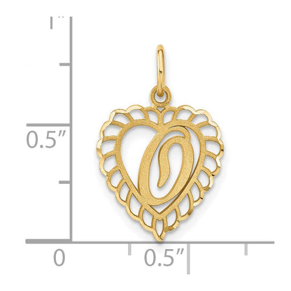 14K Gelbgold Herz Buchstabe O Charm