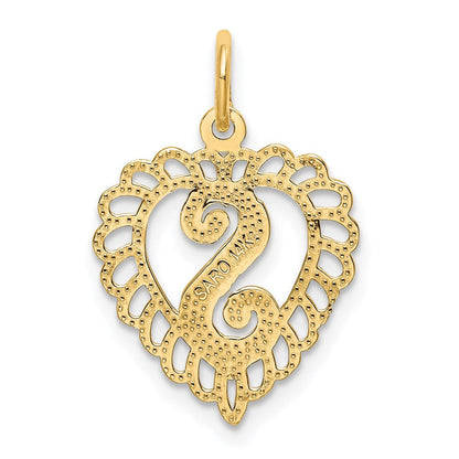 14K Gelbgold Herz Buchstabe S Charm