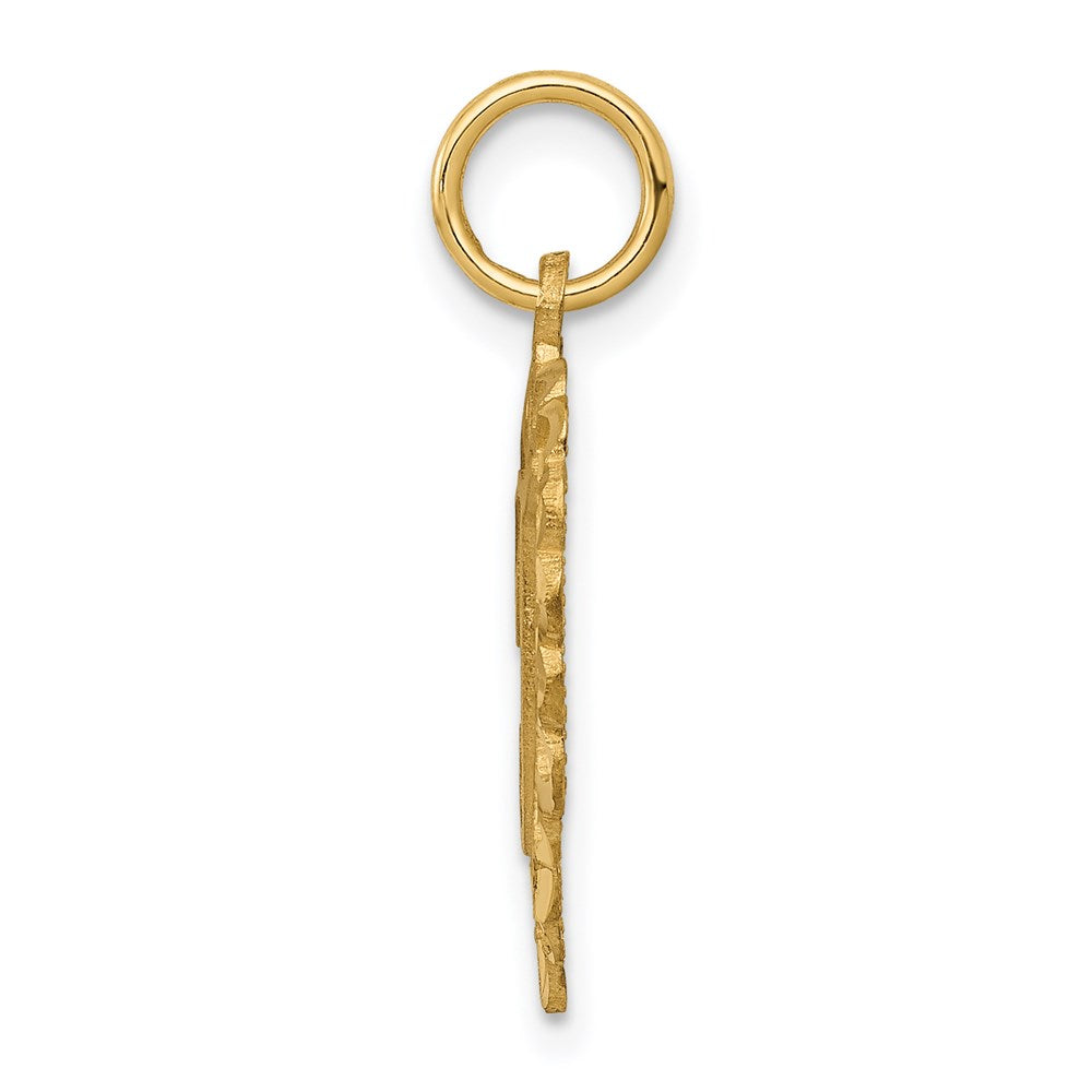 14K Gelbgold Herz Buchstabe T Charm