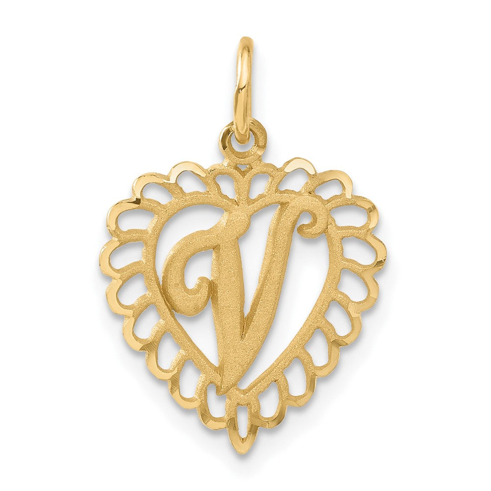 14K Gelbgold Herz Buchstabe Y Charm