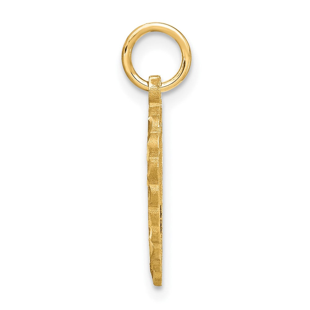 14K Gelbgold Herz Buchstabe W Charm