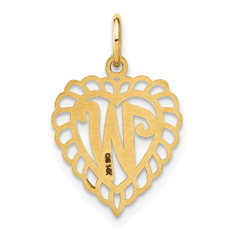 14K Gelbgold Herz Buchstabe W Charm