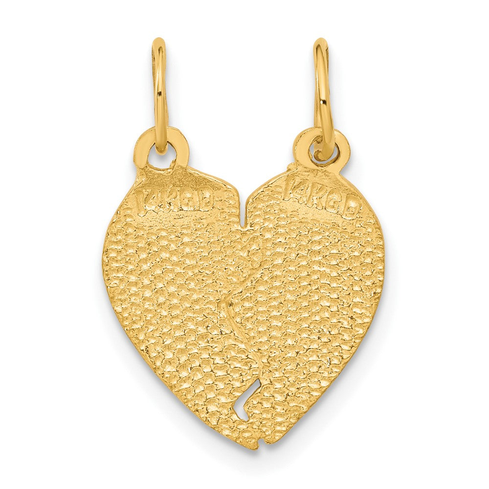 14K Gelbgold "MY LOVE TO YOU I GIVE MY HEART" Trennbarer Charm