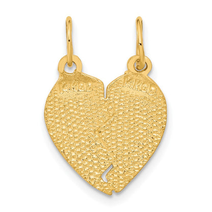 14K Gelbgold "MY LOVE TO YOU I GIVE MY HEART" Trennbarer Charm