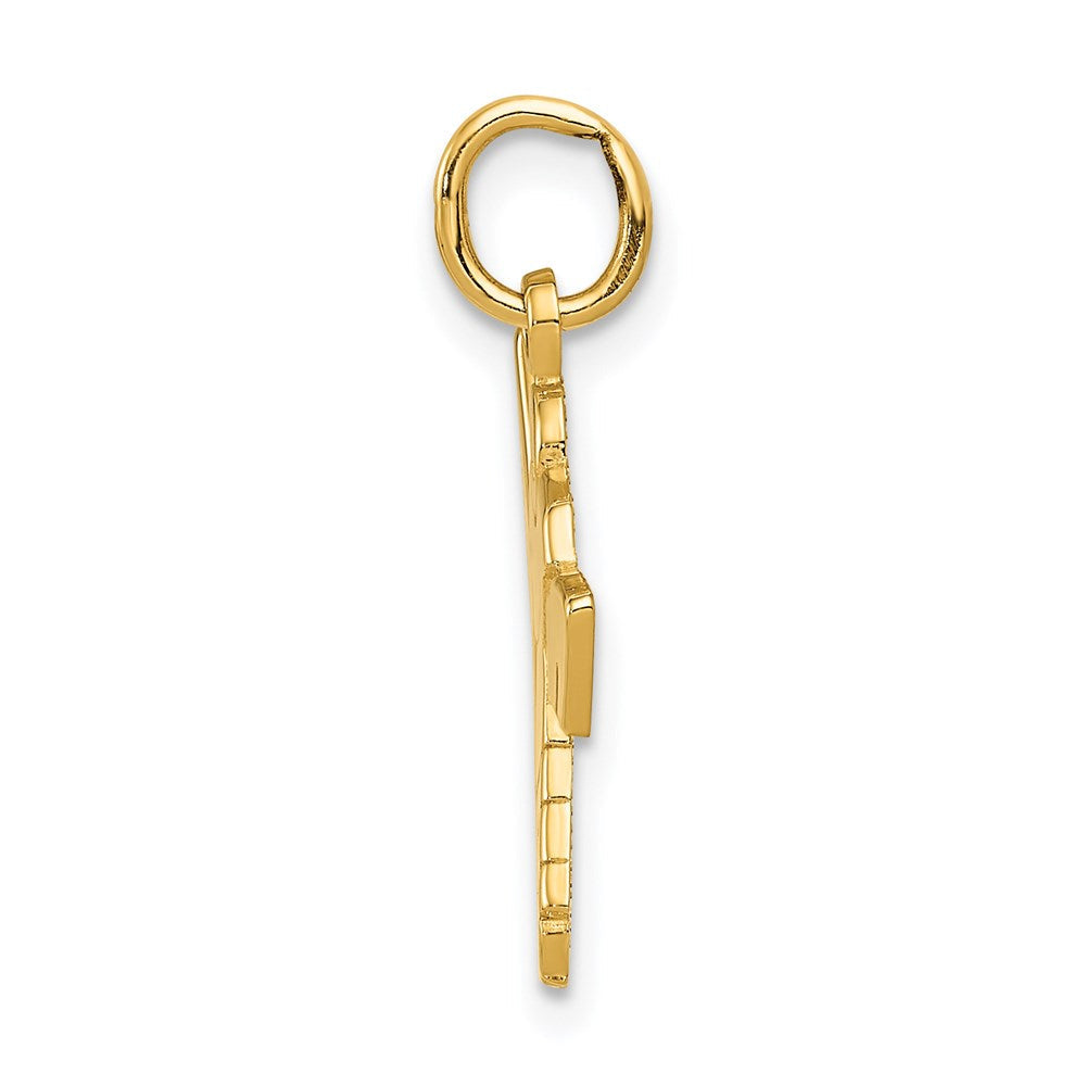14K Gelbgold Hockey Goalie Charm